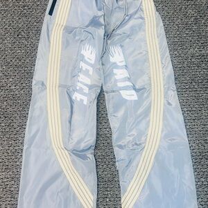 Gray and White Track Pants